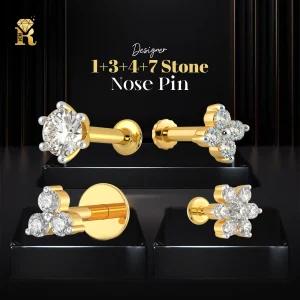 Designer 1+3+4+7 Stone Nose Pin