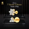 Stylish 7 Stone + 3 Stone Nose Pin