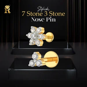 Stylish 7 Stone + 3 Stone Nose Pin