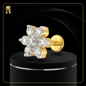 7 Stone Diamond Cut Nose Pin -0.10CT