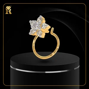 Modern Shine Round 6 Stone Nose Pin