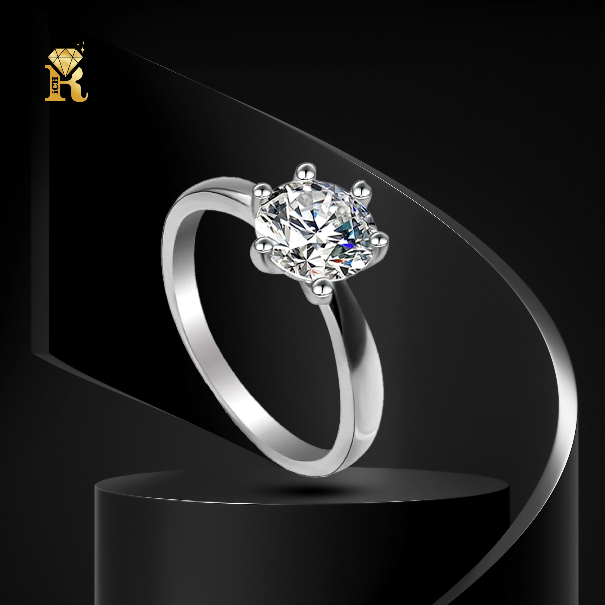 Diamond Cut One Stone Finger